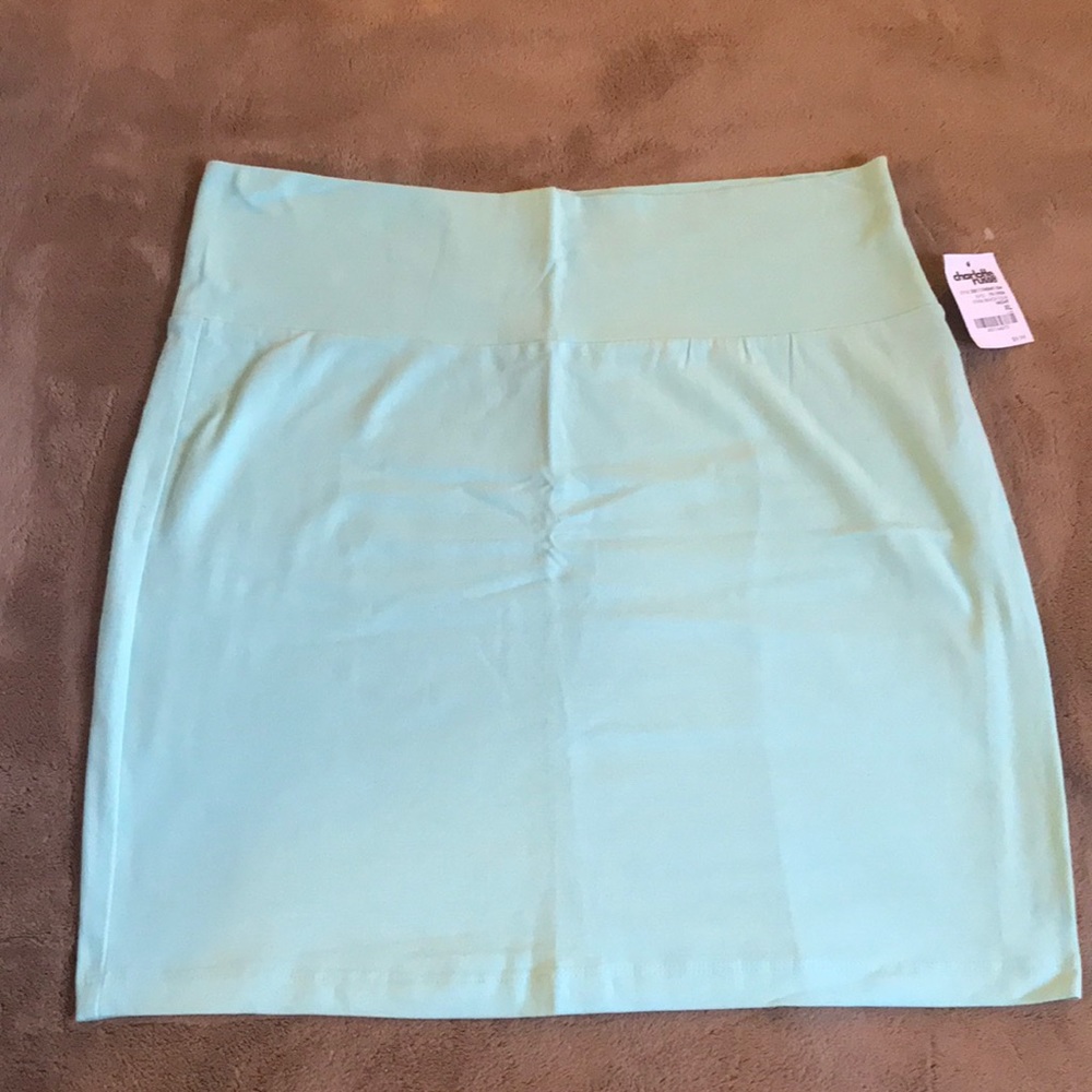 Mint Color Body Con Skirt